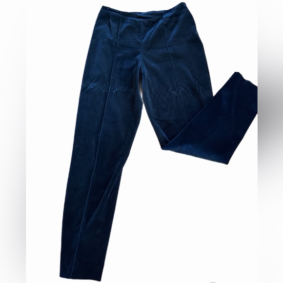 Liz Claiborne Women’s Pants Size 12 Black Velvet/velour Side Zip - Picture 2 of 6